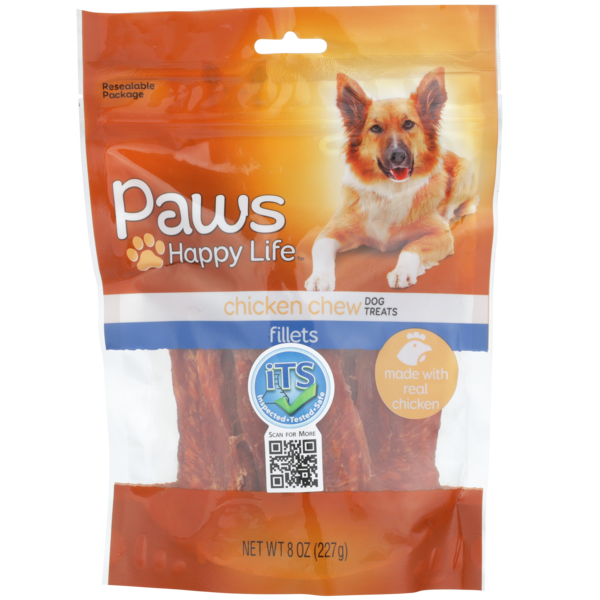 Dog Food & Care Paws Happy Life Chicken Chew Fillets Dog Treats hero