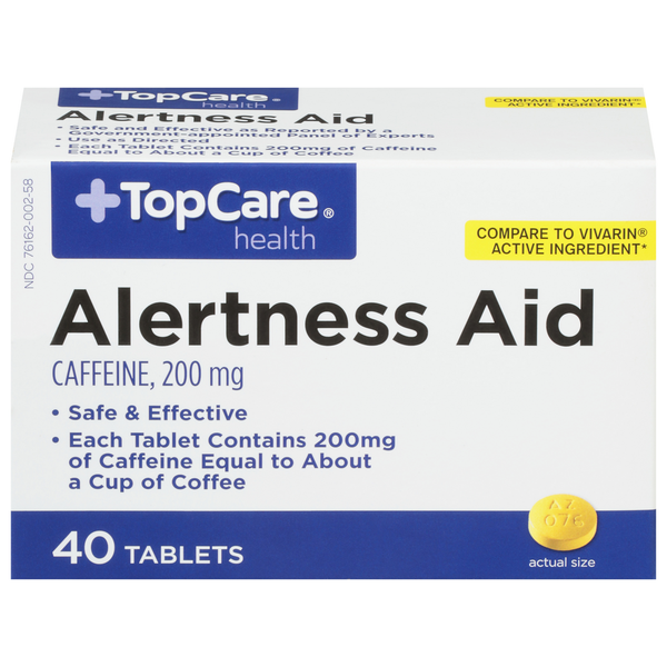 Stress & Sleep Aids TopCare Alertness Aid, 200 mg, Tablets hero