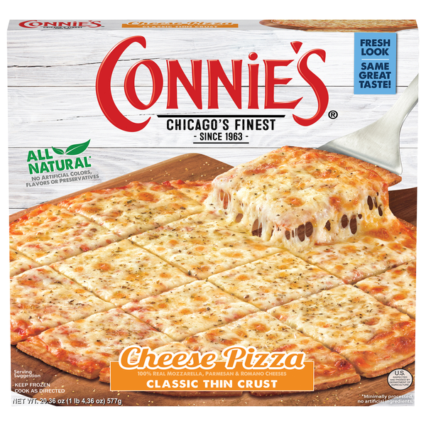 Frozen Pizza Connie's Pizza Pizza, Classic Thin Crust, Cheese hero