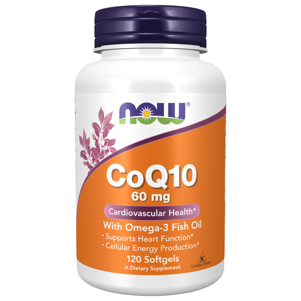 Cardiovascular NOW CoQ10 with Omega 3 Fish Oil Softgels hero