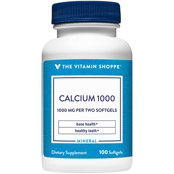 Calcium The Vitamin Shoppe Calcium 1000 - 1,000 MG (100 Softgels) hero