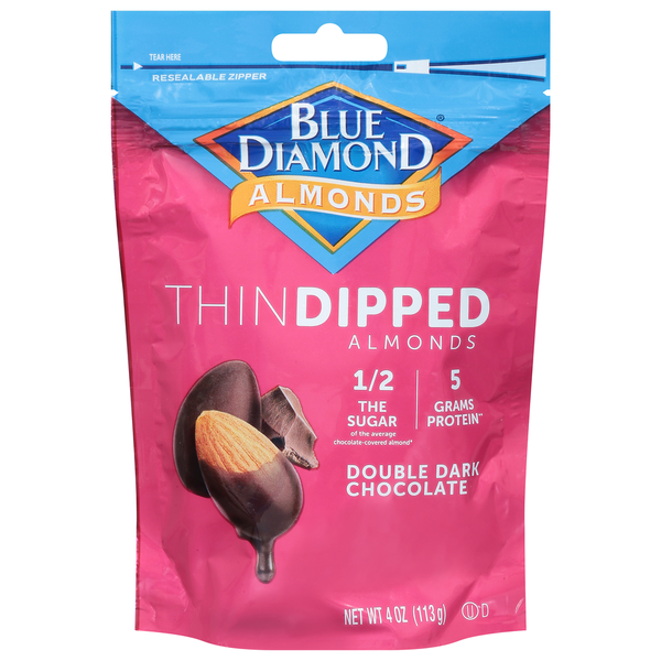 Blue Diamond Almonds, Double Dark Chocolate, Thin Dipped hero