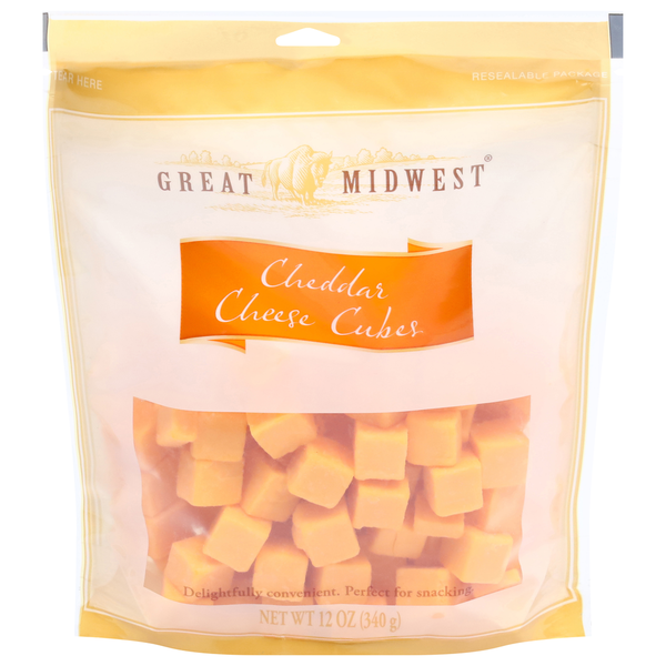 Specialty Cheeses Great Midwest Cheese Cubes, Cheddar hero