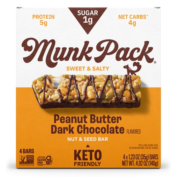 Energy & Granola Bars Munk Pack Peanut Butter Dark Chocolate Nut & Seed Bars hero