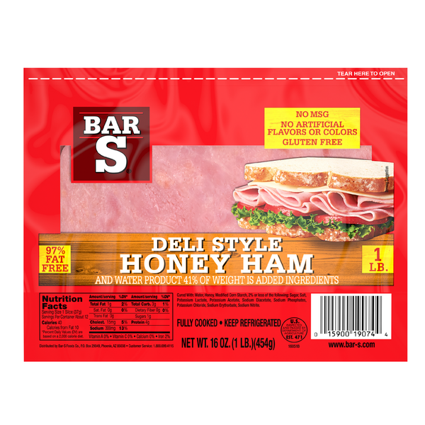 Lunch Meat Bar-S Deli Style Honey Ham Lunch Meat hero