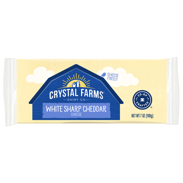 Packaged Cheese Crystal Farms Cheese, White Sharp Cheddar hero