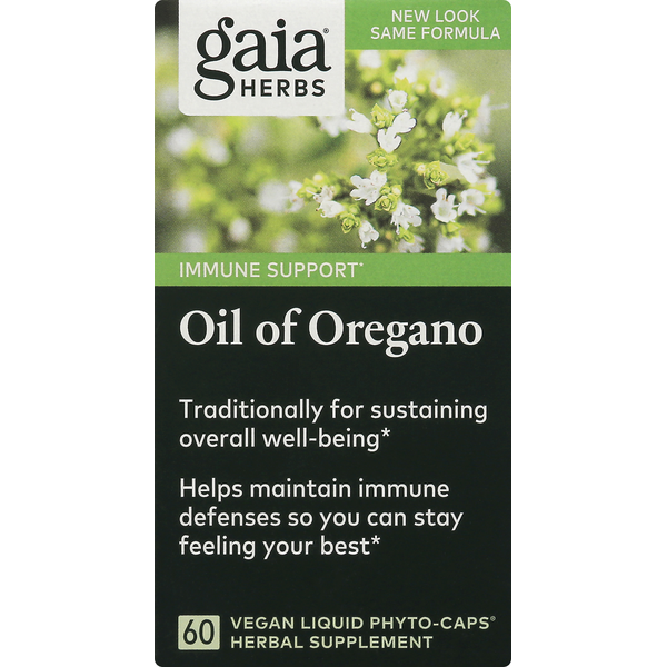 Cold, Flu & Allergy Gaia Herbs Oil of Oregano, Vegan Liquid Phyto-Caps hero