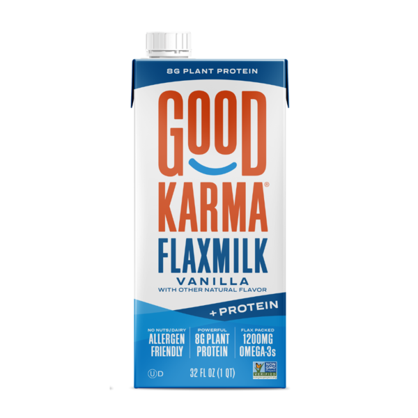 Protein & Meal Replacements Good Karma Flaxmilk, Lightly Sweetened Vanilla + Protein hero