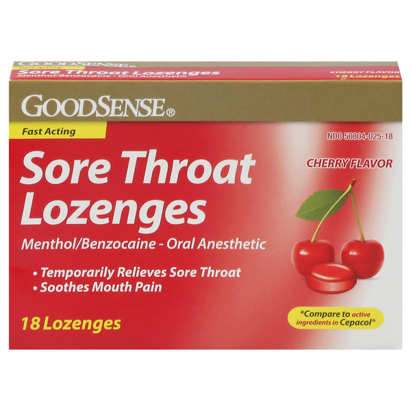 Cold, Flu & Allergy Good Sense Lozenges, Sore Throat, Cherry Flavor hero