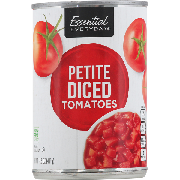 Canned & Jarred Vegetables Essential Everyday Tomatoes, Petite, Diced hero