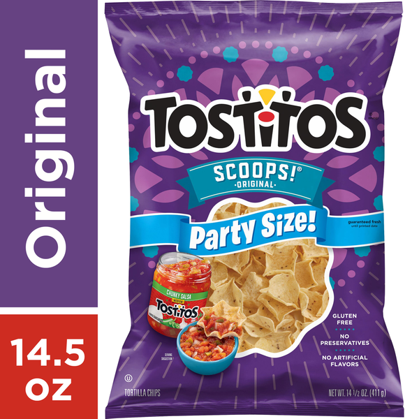 Chips & Pretzels Tostitos Tortilla Chips, Original, Scoops, Party Size hero