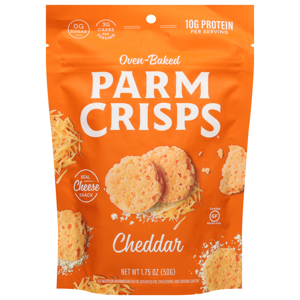 Chips & Pretzels ParmCrisps Cheese Snack, Cheddar, Oven-Baked hero