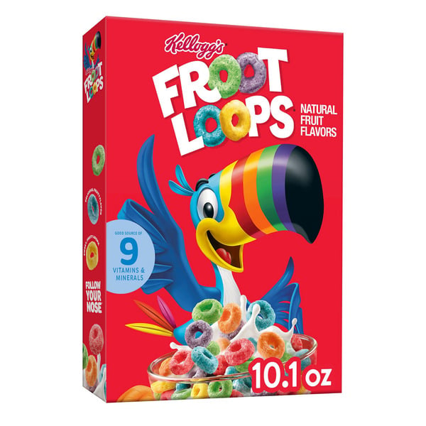 Cereal Kellogg Froot Loops Breakfast Cereal, Kids Cereal, Family Breakfast, Original hero