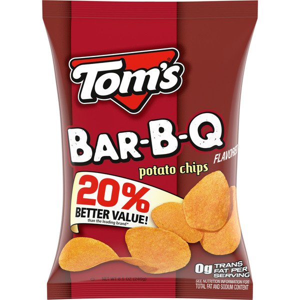 Chips & Pretzels Tom's of Maine Bar-B-Q Flavored Potato Chips hero