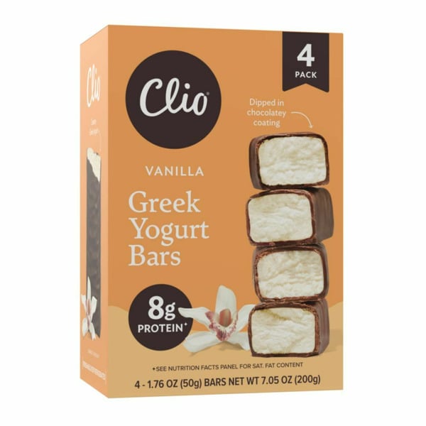 Yogurt Clio Vanilla Greek Yogurt Bars hero