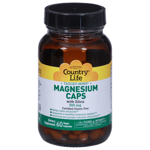 Vitamins & Supplements Country Life Magnesium Caps, 300 mg, Vegan Capsules hero