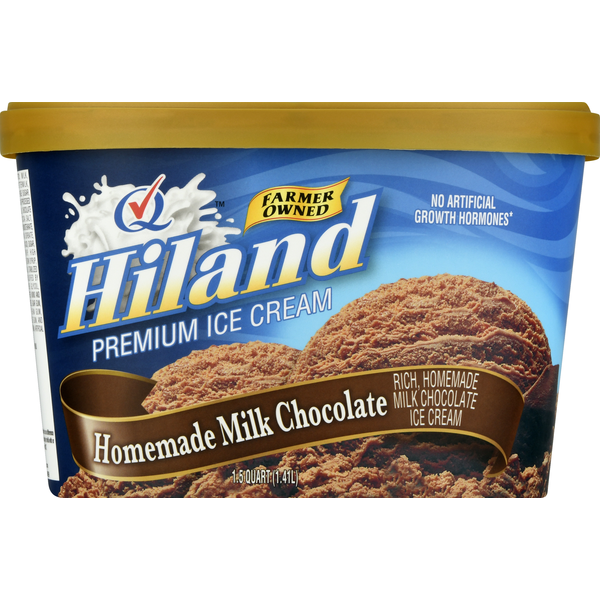 Ice Cream & Ice Hiland Dairy Ice Cream, Premium, Homemade Milk Chocolate hero