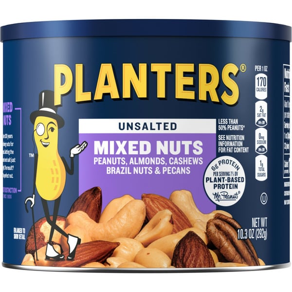 Nuts/Trail Mix/Rice Cakes Planters Unsalted Mixed Nuts hero