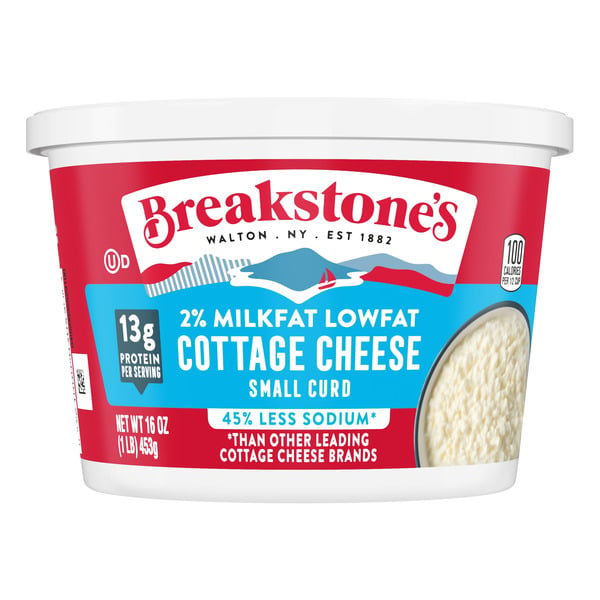 Other Creams & Cheeses Breakstone's Small Curd 2% Milkfat Lowfat Reduced Sodium Cottage Cheese oz Tub hero