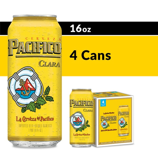 Beers & Coolers Pacifico Clara Mexican Lager Import Beer Cans hero