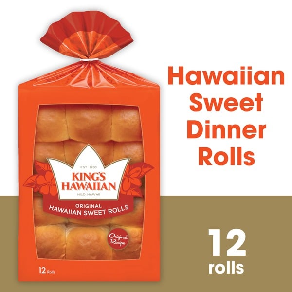 Specialty Breads King's Hawaiian Original Hawaiian Sweet Rolls 12PK hero