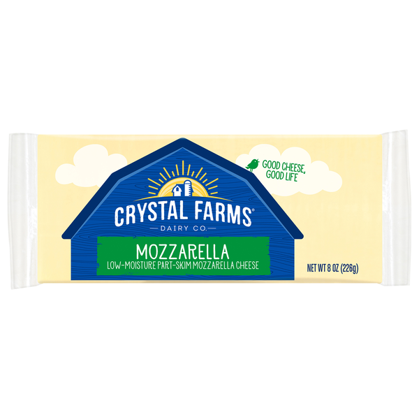 Packaged Cheese Crystal Farms Cheese, Part-Skim, Low-Moisture, Mozzarella hero