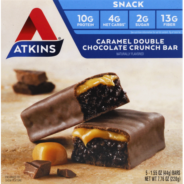 Protein & Meal Replacements Atkins Snack Bar, Caramel Double Crunch hero