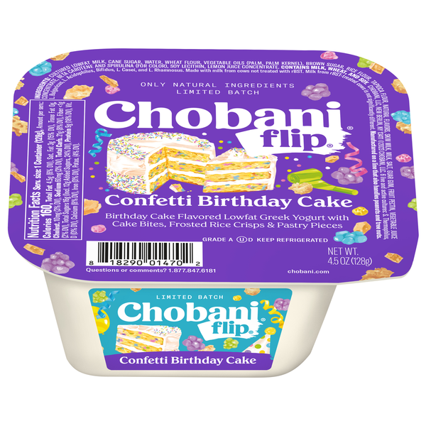 Yogurt Chobani Yogurt, Greek, Confetti Birthday Cake hero