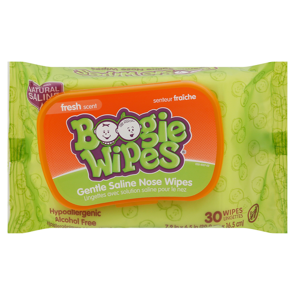 Baby Bath & Body Care Boogie Wipes Nose Wipes, Gentle Saline, Fresh Scent hero