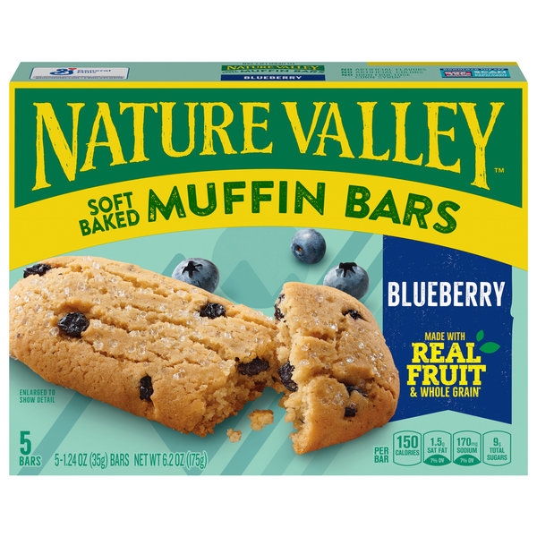 Breakfast Bakery Nature Valley Muffin Bars, Blueberry, Soft Baked hero