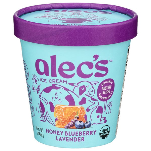 Ice Cream & Ice Alec's Ice Cream Honey Blueberry Lavender, A2 Organic Dairy hero