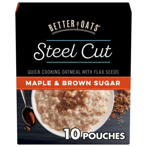 Hot Cereal & Pancake Mixes Better Oats Steel Cut Maple & Brown Sugar Oatmeal hero