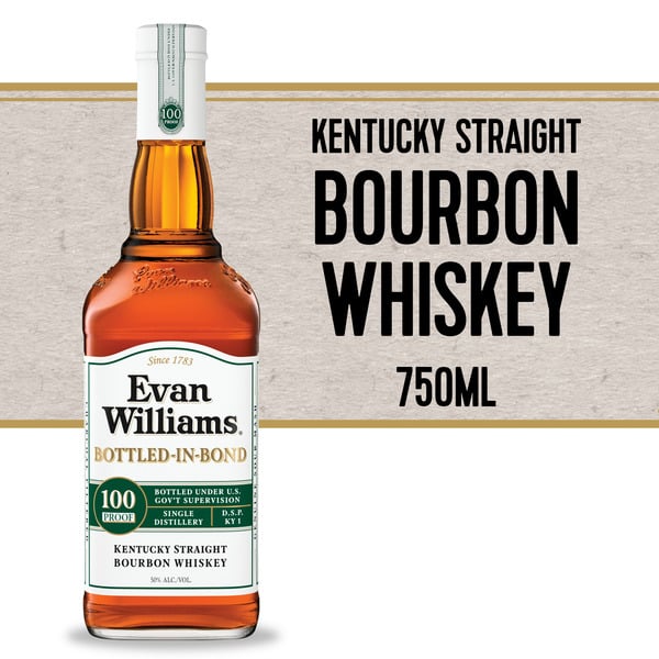 Bourbon Evan Williams Bottled in Bond Whiskey hero