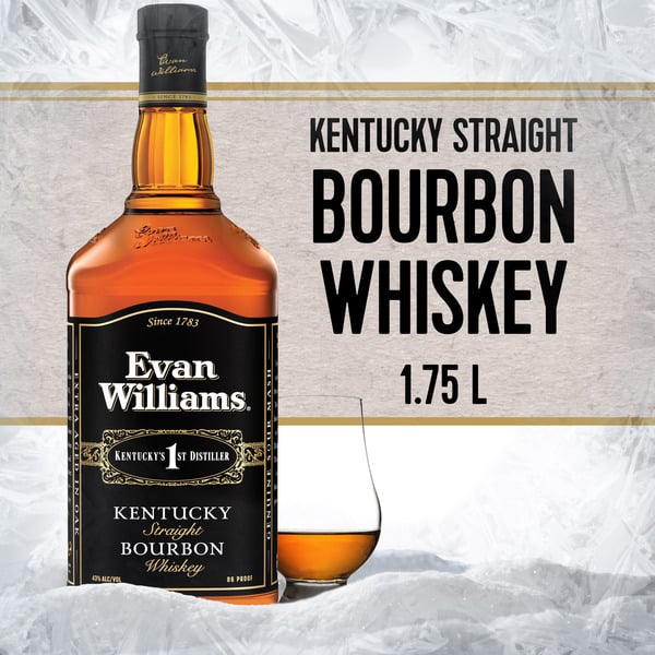 Whiskey Evan Williams Black Bourbon hero