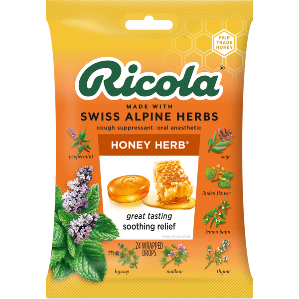 Cold, Flu & Allergy Ricola Honey Herb Soothing Cough Drops hero