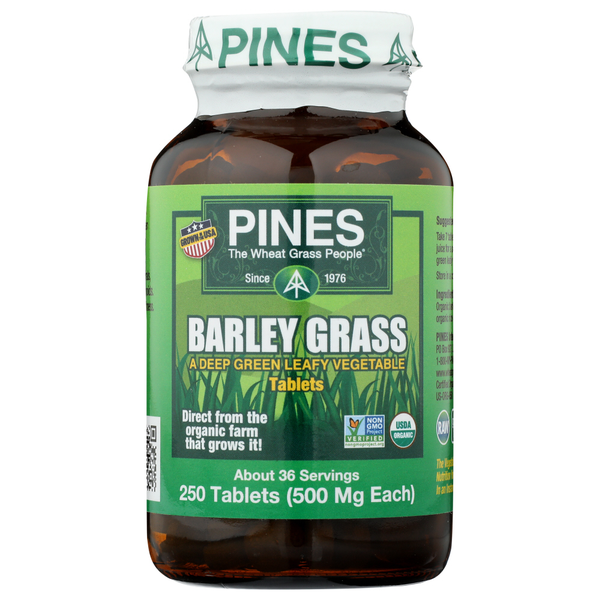 Vitamins & Supplements PINES Wheat Grass Barley Grass Tablets hero