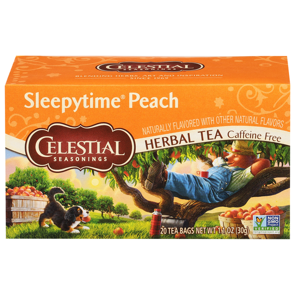 Tea Celestial Seasonings Herbal Tea, Caffeine Free, Peach hero