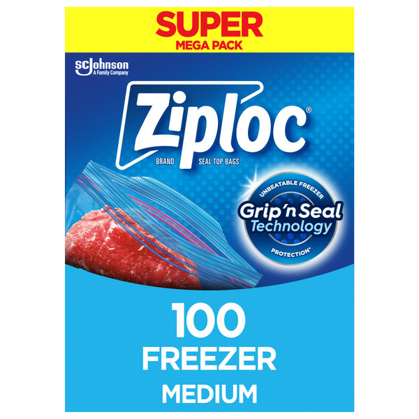 Ziploc Freezer Bags Medium, with Stay Open Technology hero