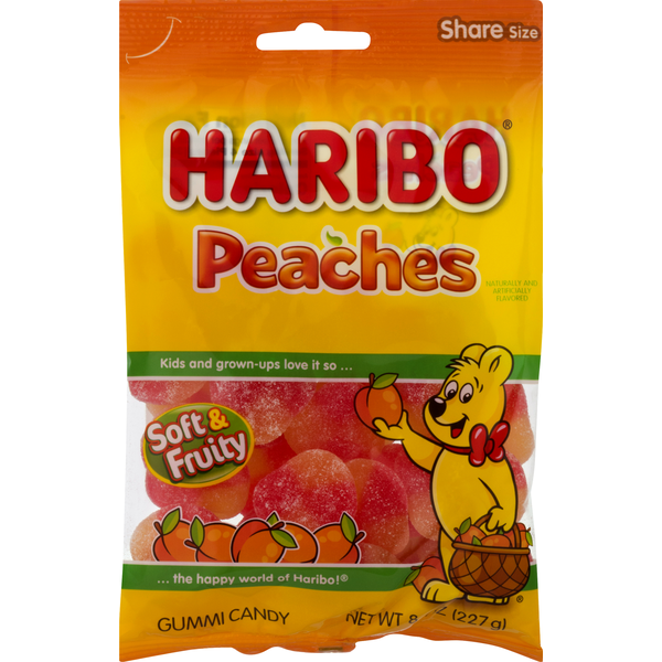 Candy & Chocolate HARIBO Gummi Candy, Soft & Fruity, Peaches, Share Size hero