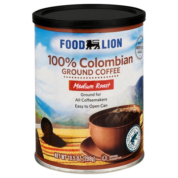 Coffee Food Lion Coffee, Ground, Medium Roast, 100% Colombian hero