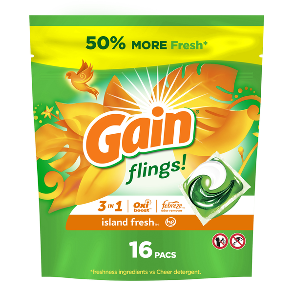 Laundry Gain Laundry Detergent Pacs, Island Fresh Scent hero