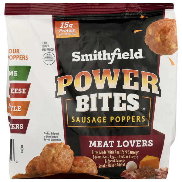 Frozen Meals Smithfield Sausage Poppers, Meat Lovers hero