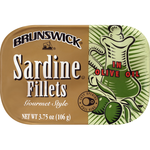 Canned Meat & Seafood Brunswick Sardine Fillets, in Olive Oil, Gourmet Style hero