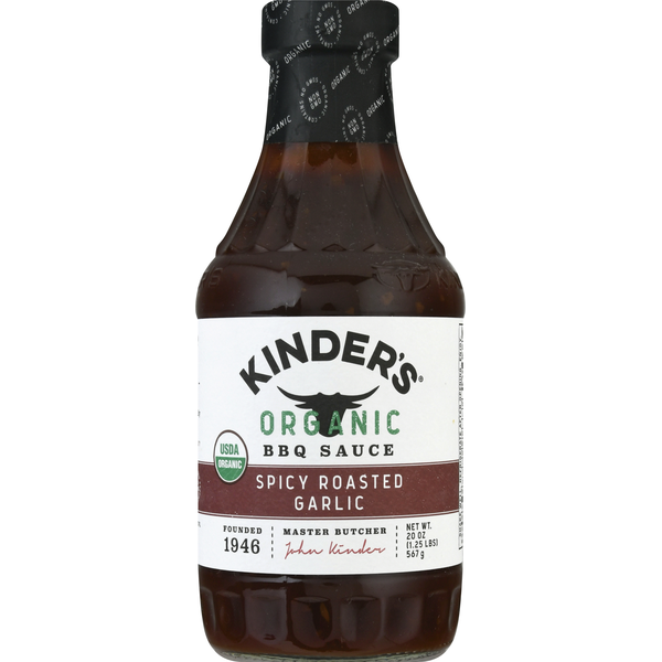 Condiments Kinder's BBQ Sauce, Organic, Spicy Roasted Garlic hero