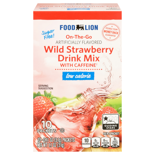 Cocoa & Drink Mixes Food Lion On-The-Go Drink Mix Wild Strawberry Low Calorie hero