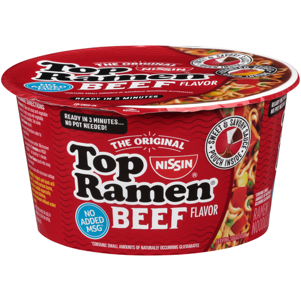 Nissin Top Ramen Beef Flavor Ramen Noodles hero