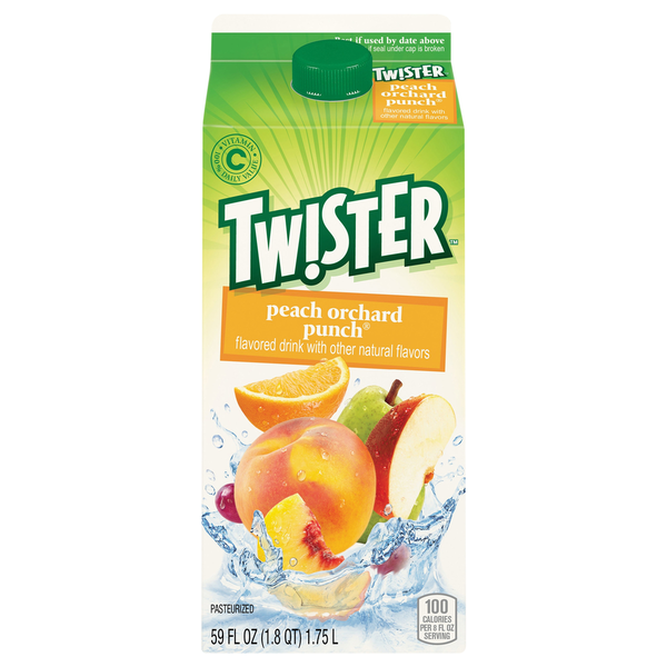 Juice & Nectars Twister Flavored Drink, Peach Orchard Punch hero