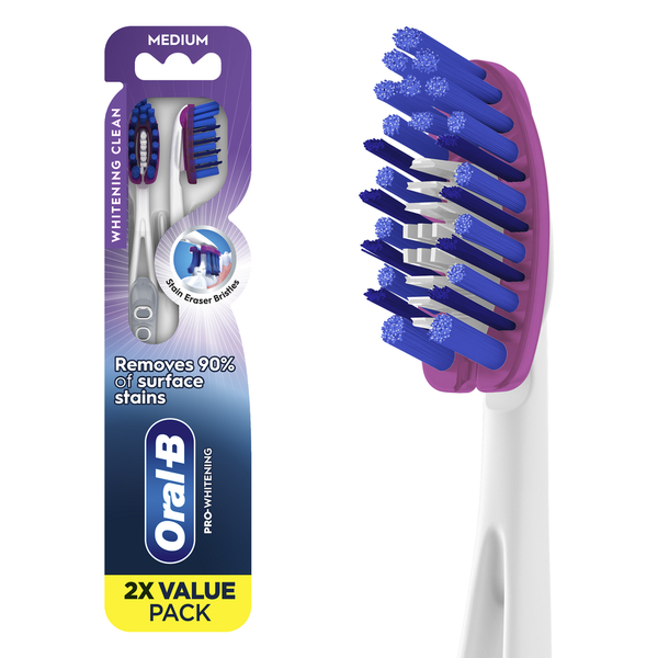 Oral Hygiene Oral-B 3D White Pro-Flex Stain Eraser Toothbrushes, Medium hero