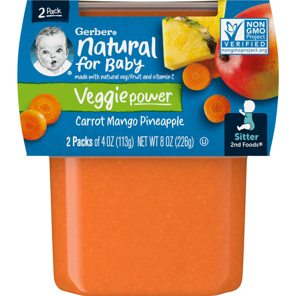 Baby Food & Formula Gerber Baby Food Carrot Mango Pineapple Tubs hero