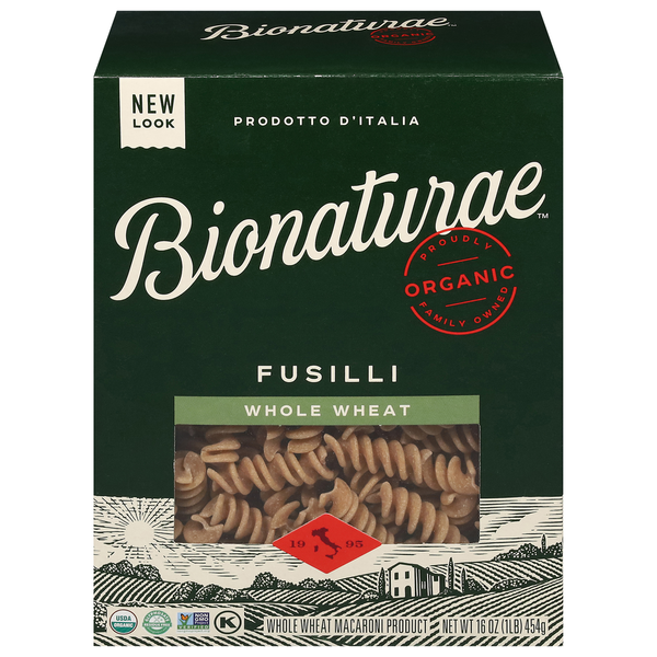 Dry Pasta Bionature Fusilli, Whole Wheat hero